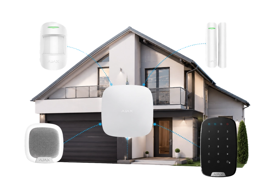 Ajax Hub and wireless security devices protecting a modern Australian home