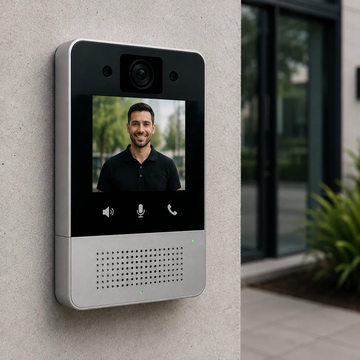 Video intercom station at a building entrance