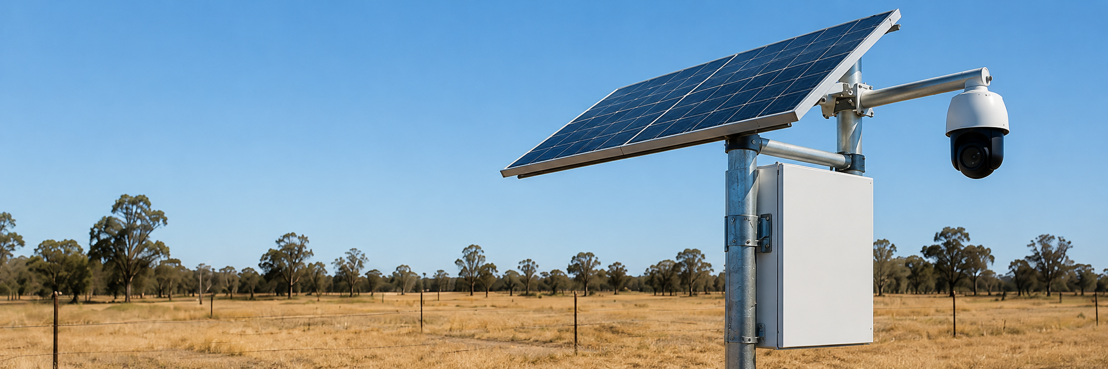 Solar-powered CCTV camera installed in remote Australian conditions